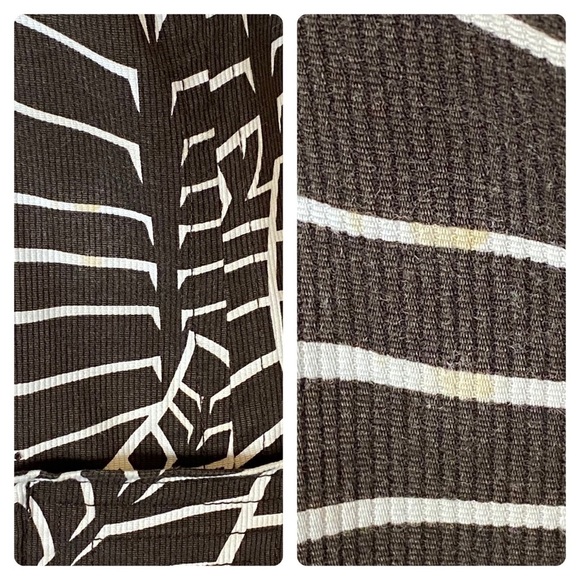 Tory Burch Brown Shift Dress White Leaf Print Sleeveless Corduroy Dress Size 6 - Picture 11 of 11